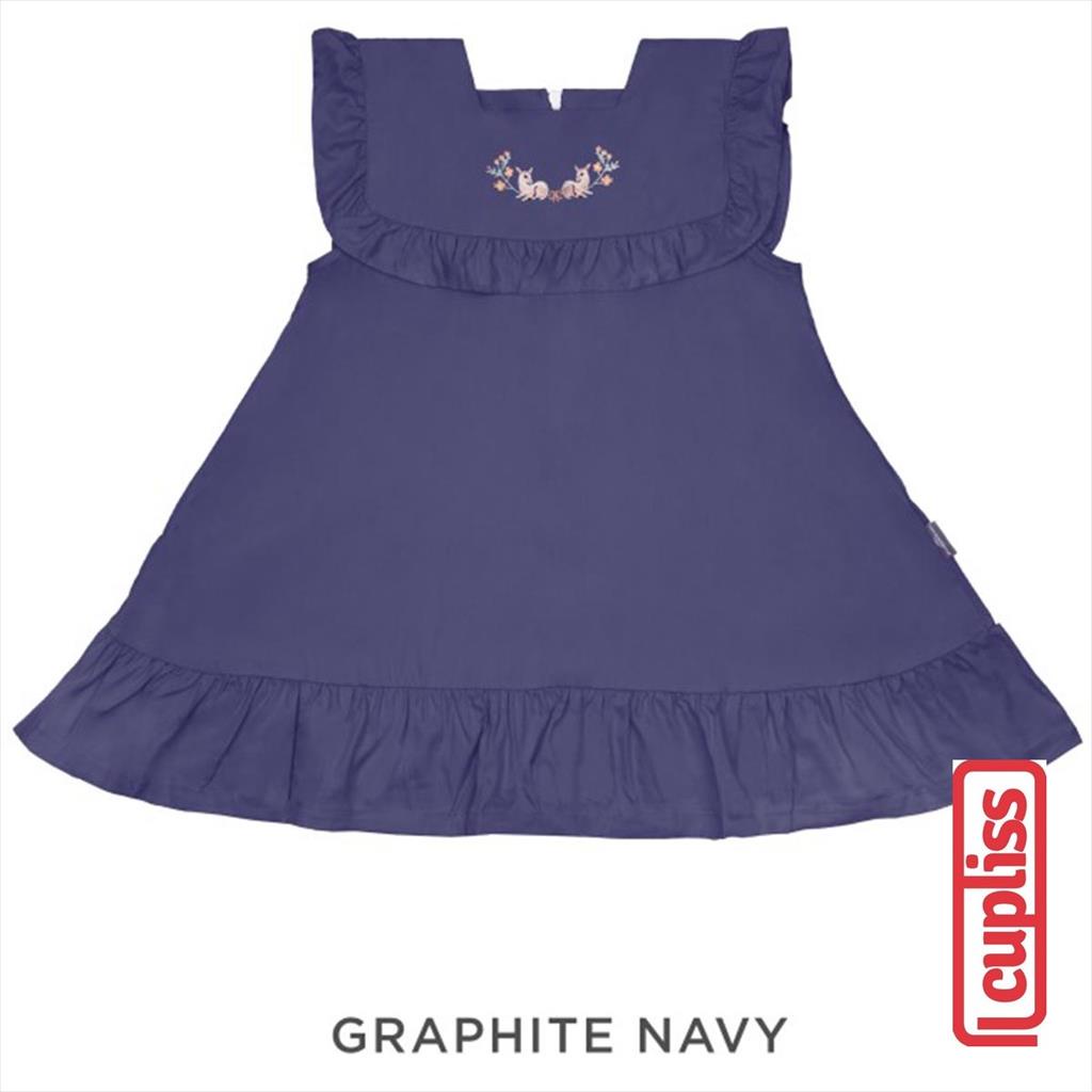 Little Palmerhaus Freya Dress Graphite Navy Dress Anak