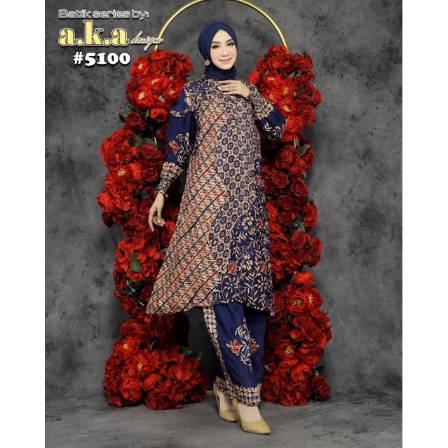 Set Batik Celana Abaya Semi Sutra