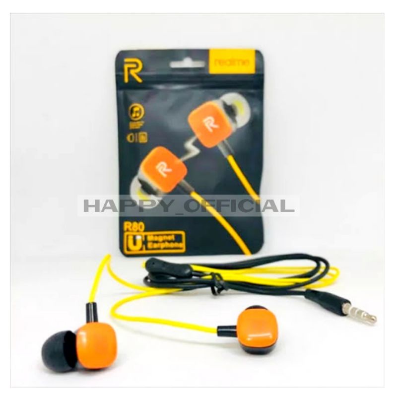 HF Handsfree Realme R80 + Mic Stereo Earphone R-80 Suara Bagus