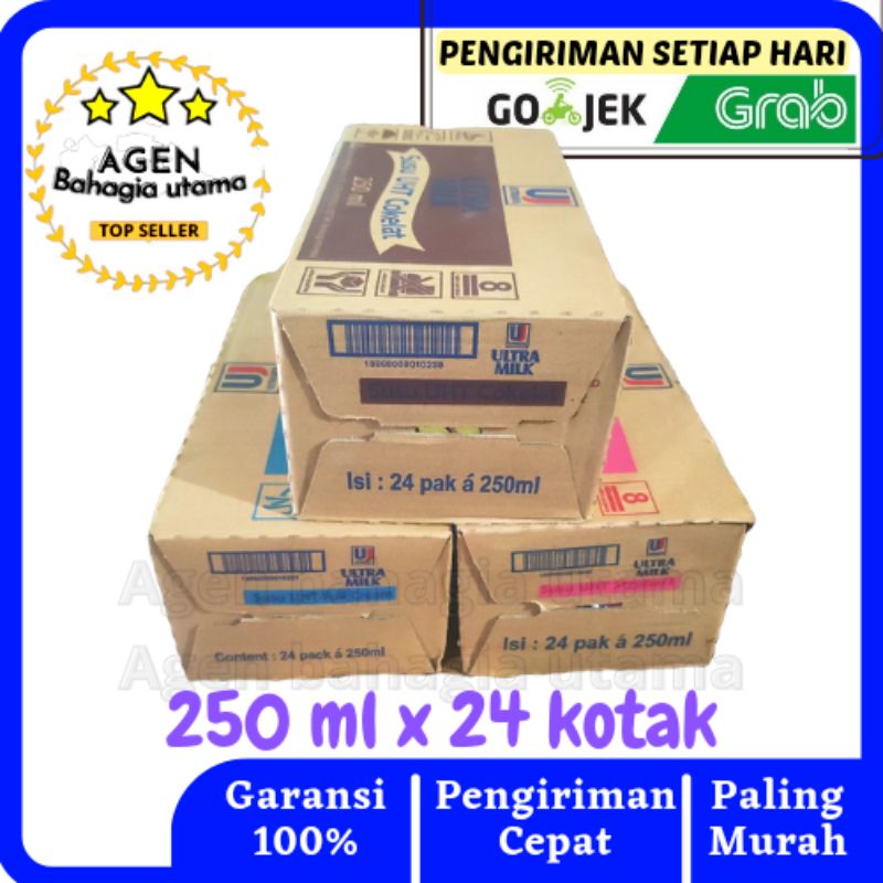 

SUSU ULTRA MILK UHT 250 ML COKLAT, FULLCREAM, STOBERI (1 dus - 24 pcs) SHOPEE