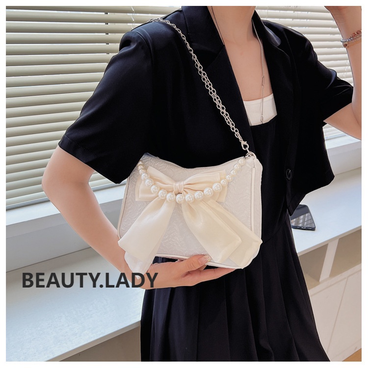 BAO072 2023 Terbaru fashion retro kasual busur bahu tas persegi kecil/Totebag wanita/Shoulder Bag/Tas Rantai Wanita