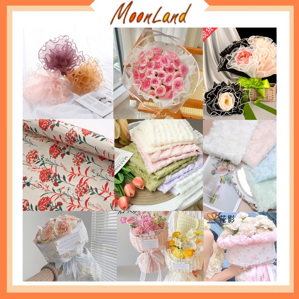 MoonLand Flower Wrapping Cellophane Paper Kertas Buket Bunga Buket Bouquet Cake Properti Foto Produk Beauty  Kb6265