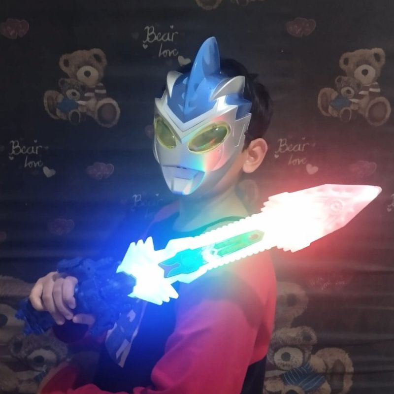 Mainan Set Pedang LED &amp; Topeng Ultraman - Cosplay Anak Kostum Ultramen