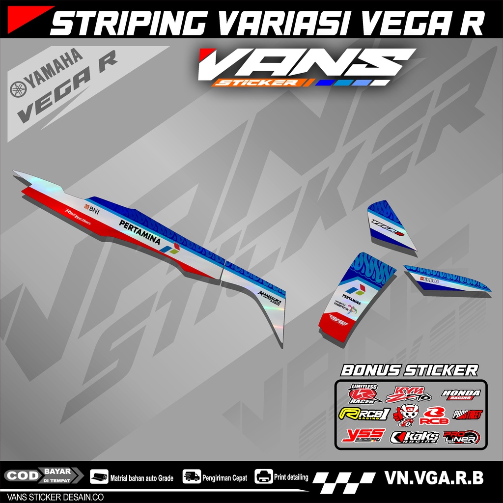 Striping motor vega  R new _ lis sticker variasi motor vega r new