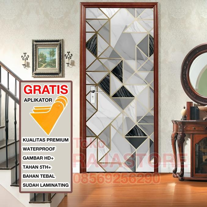 Stiker Pintu Kamar Mandi Premium Desain 3D Al