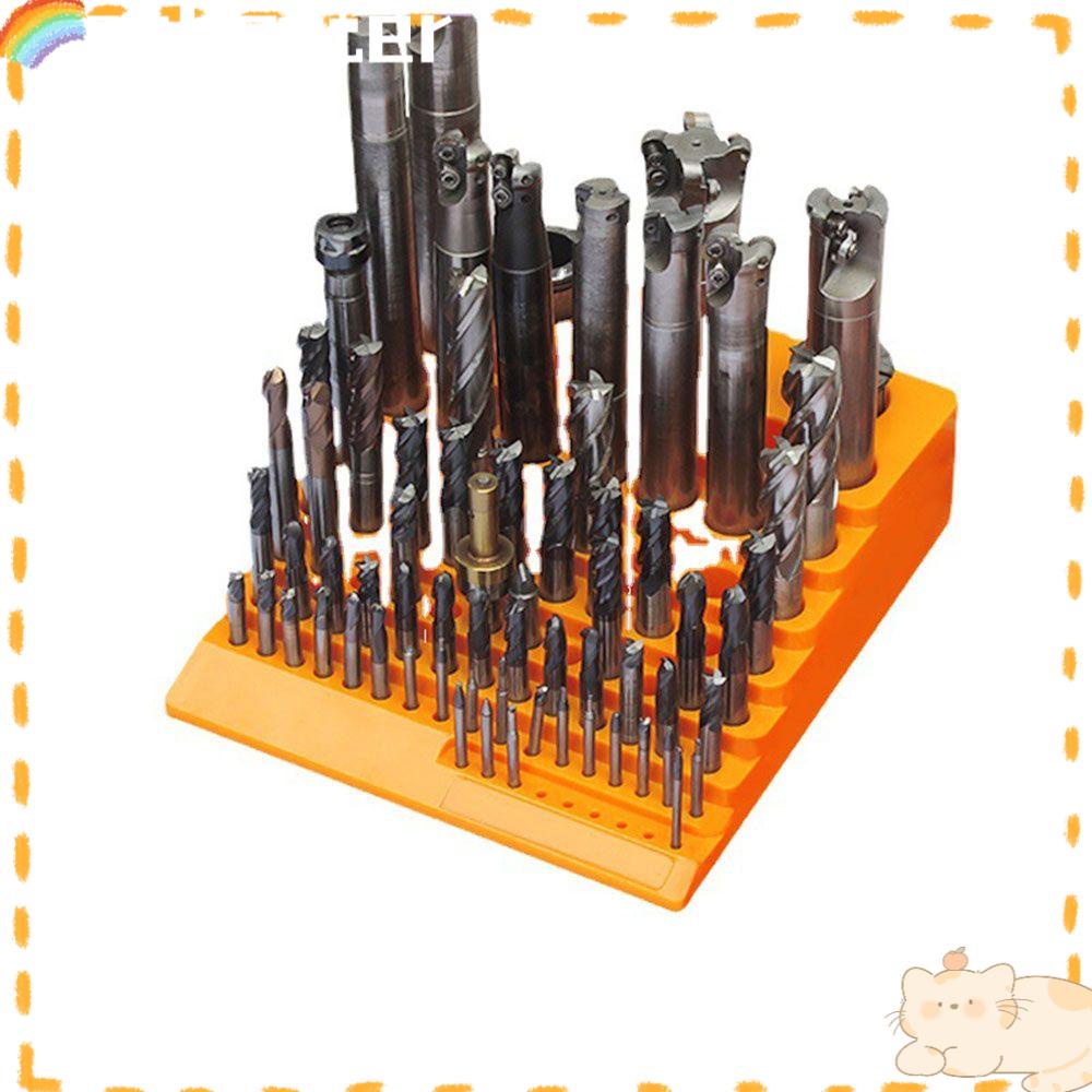 Solighter Drill Organizer Kotak Penyimpanan Multi Hole Drill Rack Hemat Ruang Alat Bubut CNC Dudukan Mata Bor