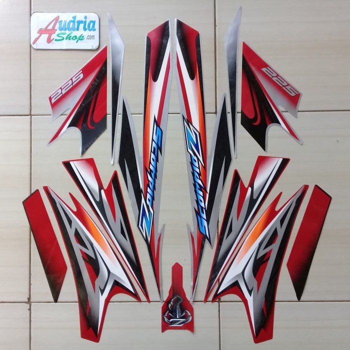 

TERLARIS | Stiker Striping Motor Yamaha Scorpio Z 2008 Silver-Merah