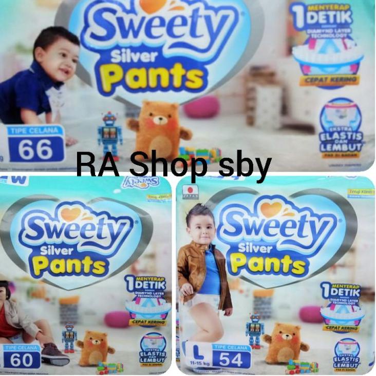 Get Sale Sweety silver Pants S66/M60/L54/XXL36. Pempers celana sweety silver