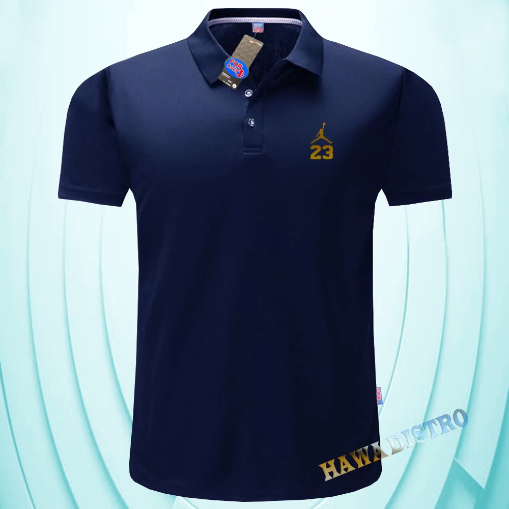 Bisa ( COD ) - Polo Kerah Jordan23 Gold   - Kaos Kerah Pria Distro - Kaos polo Shirt pria Kerah - Ka