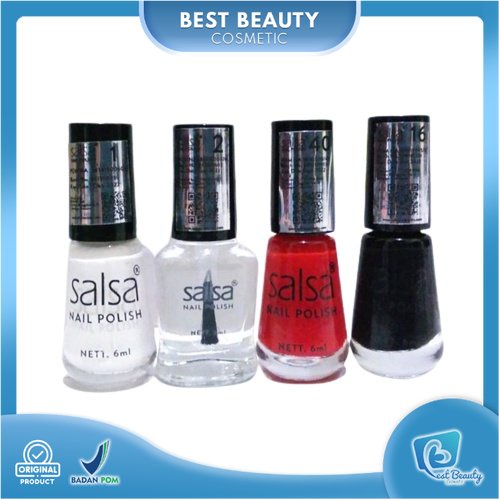 ★ BB ★Salsa Nail Polish Bening - Black - White - Red 6ml - Kutek - Cat Kuku