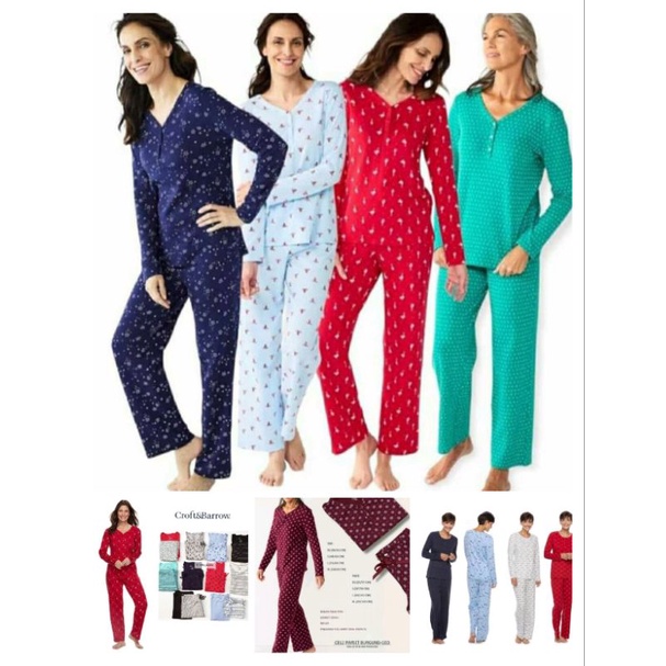 Baju Tidur Ctoft &amp; Barrow Stelan Celana Pajamas SATU  SET // Dinas Malam Original Branded