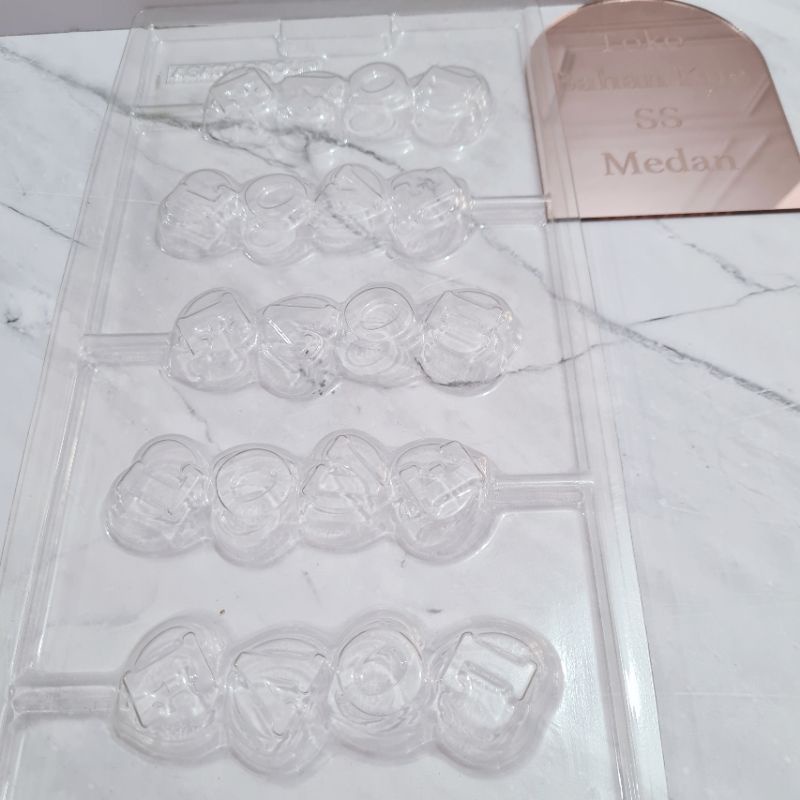 Cetakan Mika Coklat Tusuk Love