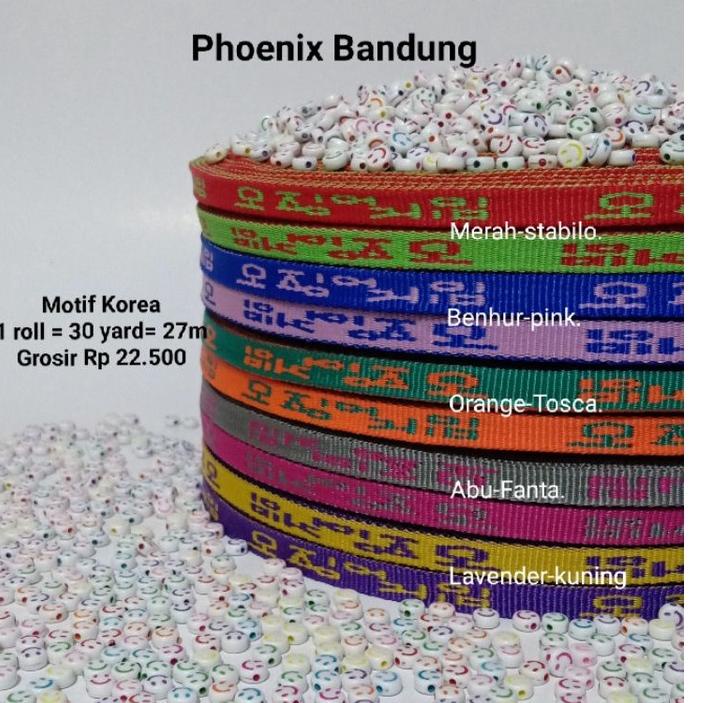 Terlaku.../ Tali webbing motif Korea 1 cm