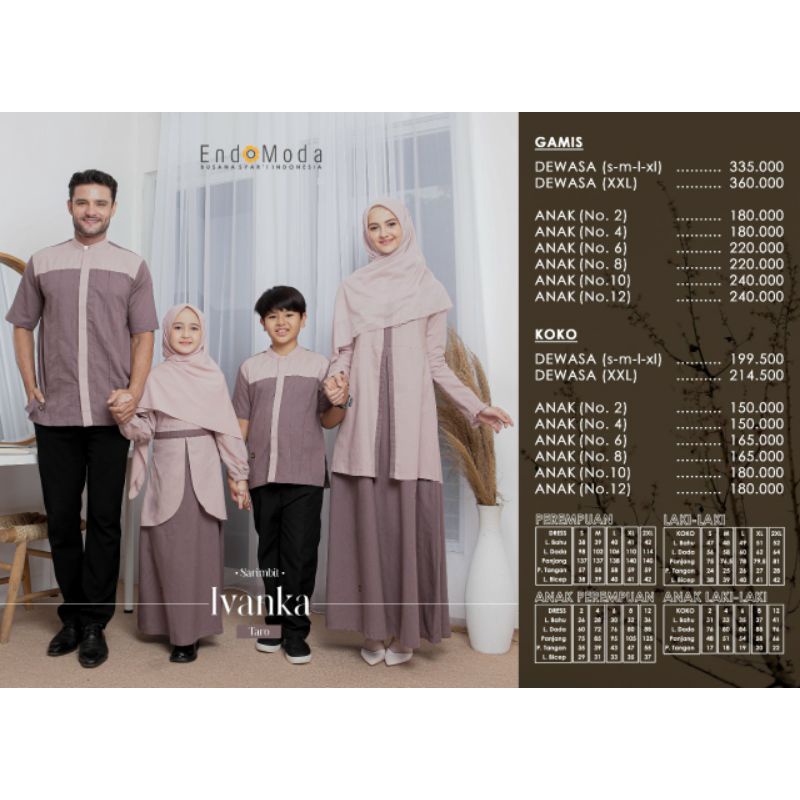 Endomoda Sarimbit Ivanka Taro Sarimbit Endomoda Baju Lebaran