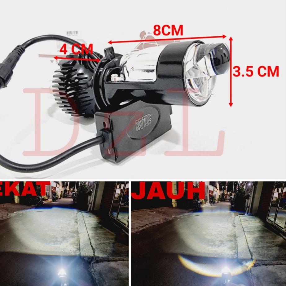 Lampu utama led rtd m01x mini projector h4 projie cut off motor mobil