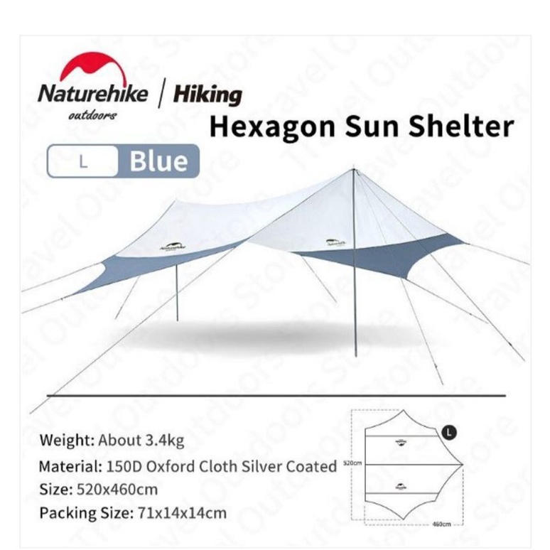 FLYSHEET HEXAGON NATUREHIKE NH16T013-S (SIZE L) []
