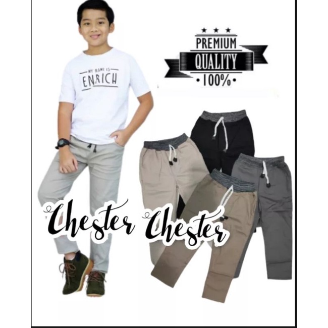 PAKET 100rb dpt 4 pcs celana chino panjang anak laki laki usia 3thn- 12thn/pinggang karet rip anak a