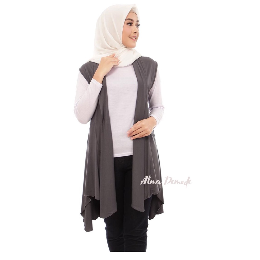 Rompi Cardigan Wanita Saskia, Kardigan tanpa lengan, Outer Muslimah