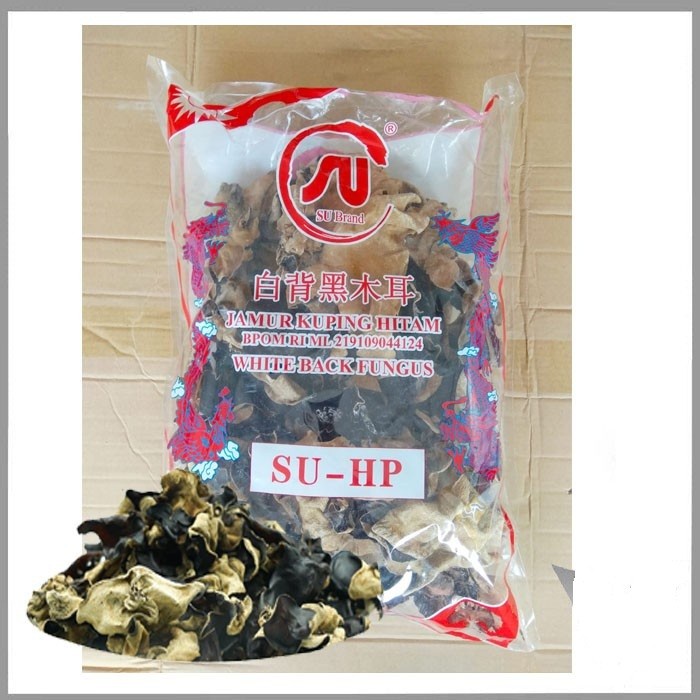 

Jamur Kuping Hitam Putih / SU BRAND White Black Fungus 1 Kg / Halal