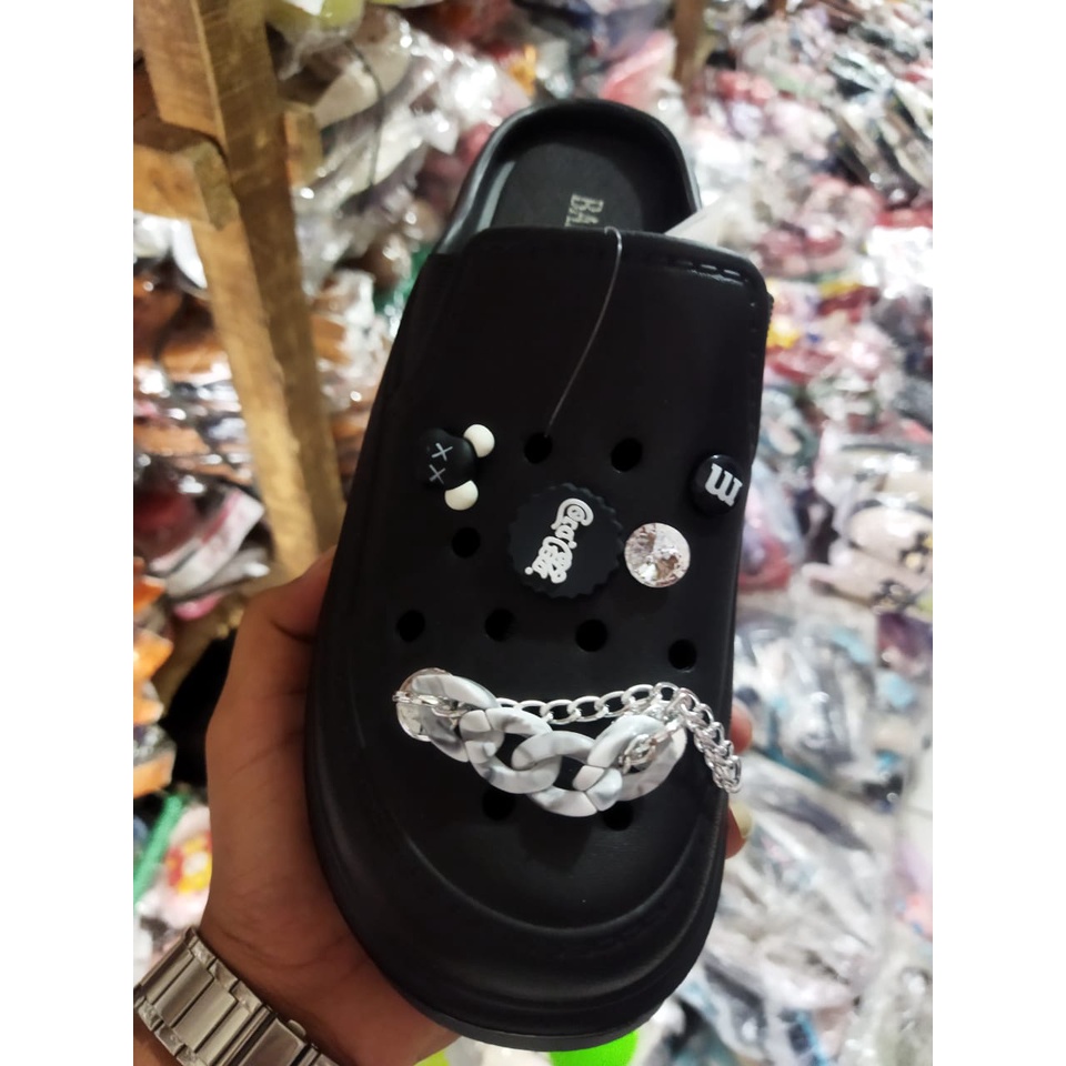 Sandal Slop Wedges Wanita import Jibbitzs Cocacola BALANCE 8559-A1(36-41) Sandal wanita terlaris