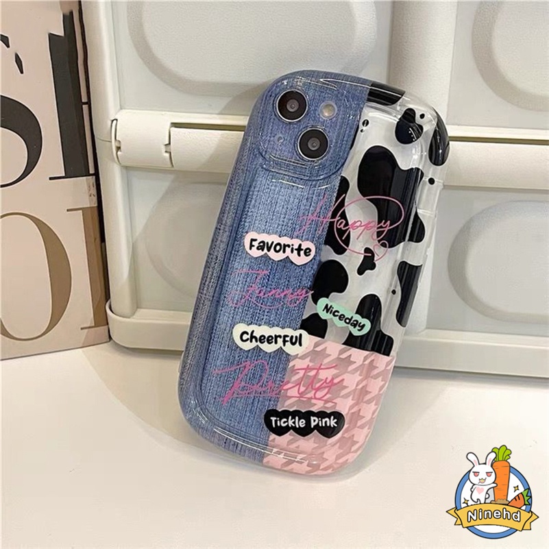 Soft Case Pelindung Motif Puzzle Denim Susu Tahan Banting Untuk iPhone 14 13 12 11 Pro Max X Xr Xs Max 8 7 6 6s Plus SE 2020