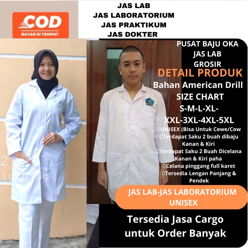 Jas Lab Seragam Praktik Laboratorium Full Bordir