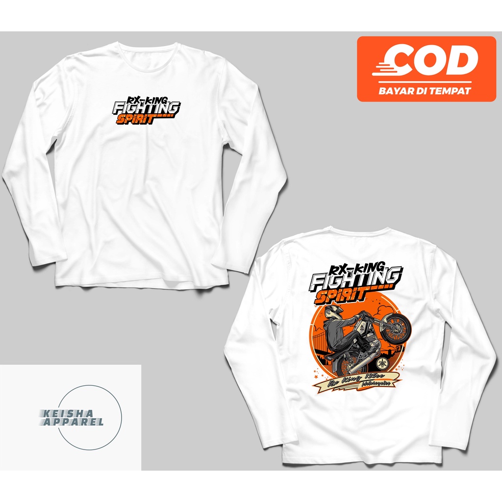 KAOS BAJU LENGAN PANJANG YAMAHA RX KING FIGHTING SPIRIT S M L XL 2XL 3XL 4XL 5XL PRIA WANITA
