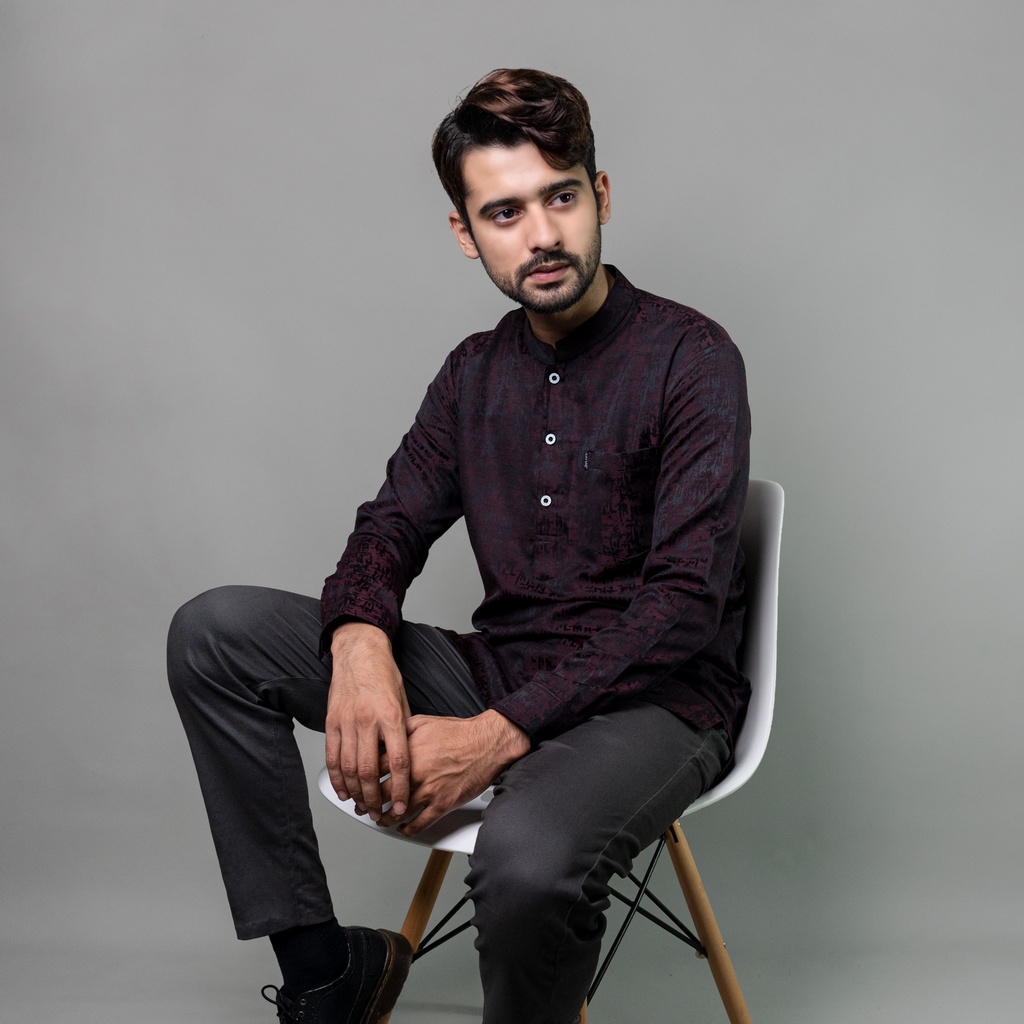 Katsae - Koko Kurta Dewasa SULTAN koko kurta pakistan Motif Embos Premium Lengan Panjang Warna Maroo