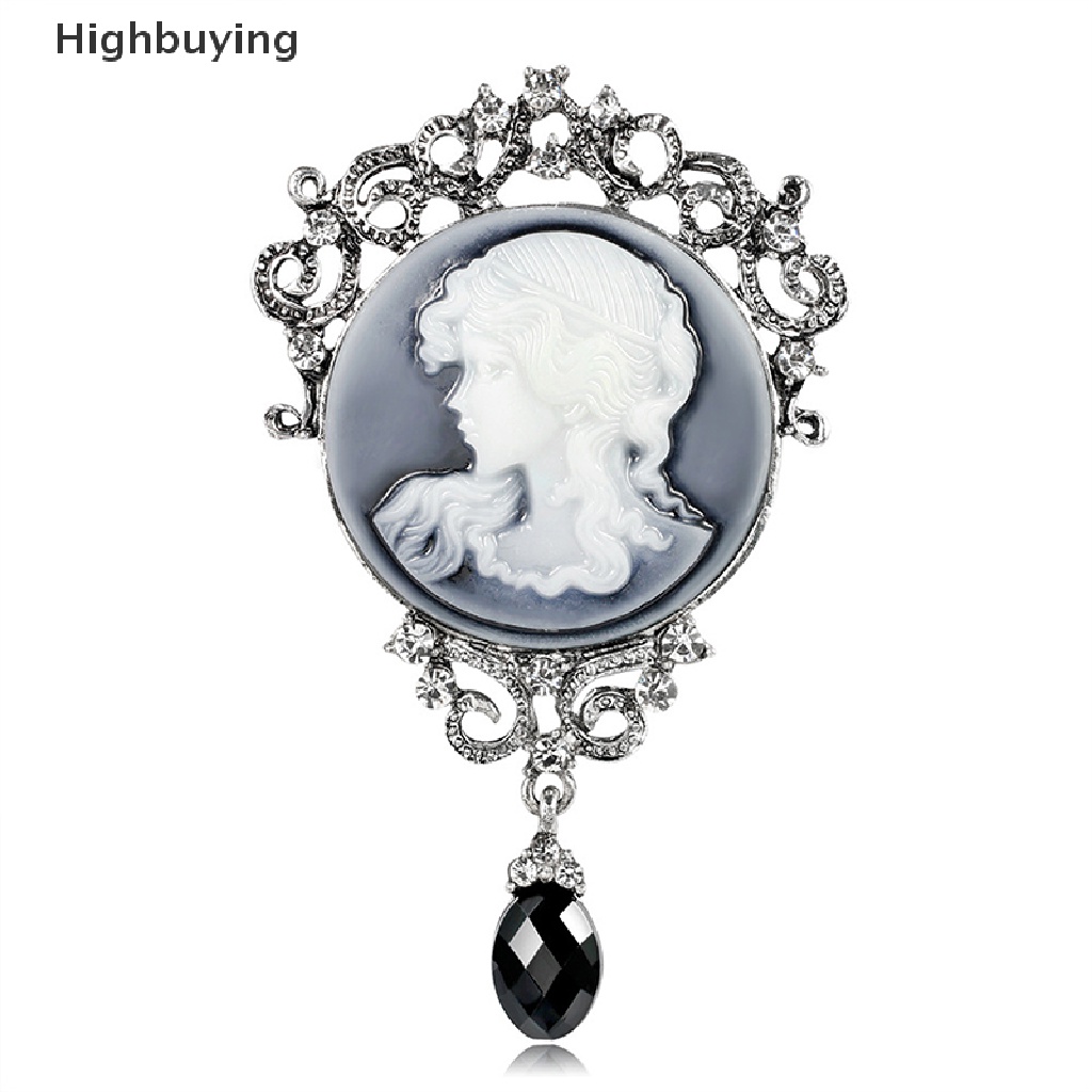 Hbid 1pcs New Cameo Victoria Gaya Kristal Pesta Pernikahan Wanita Liontin Bros Pin Glory