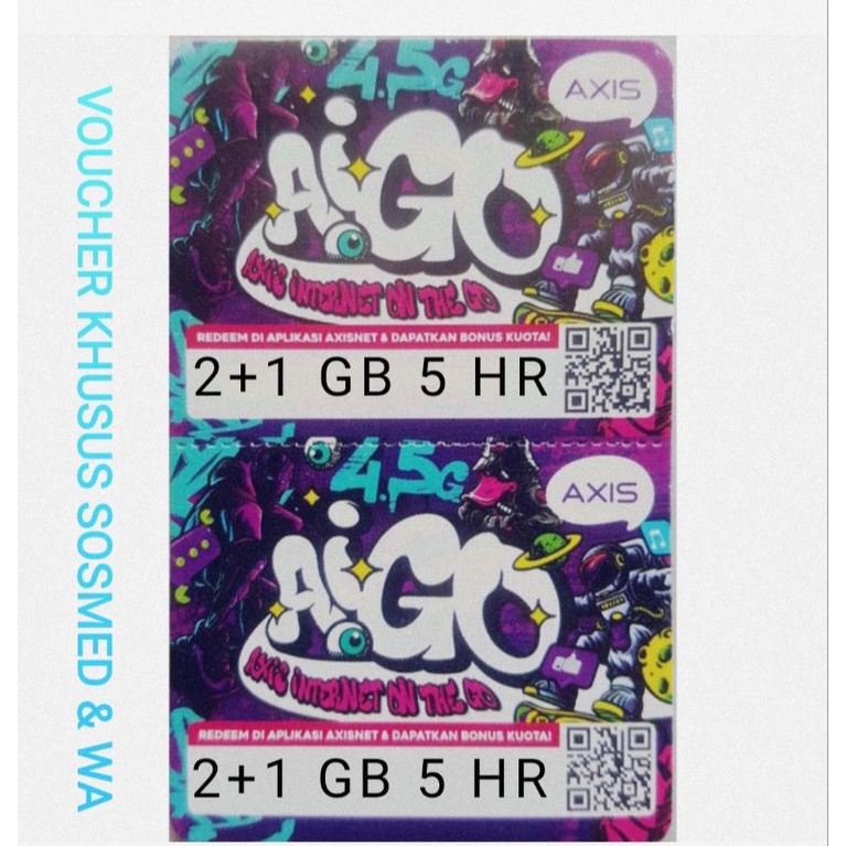 Voucher Axis Aigo Khusus Chat & Youtube, Chat & Sosmed
