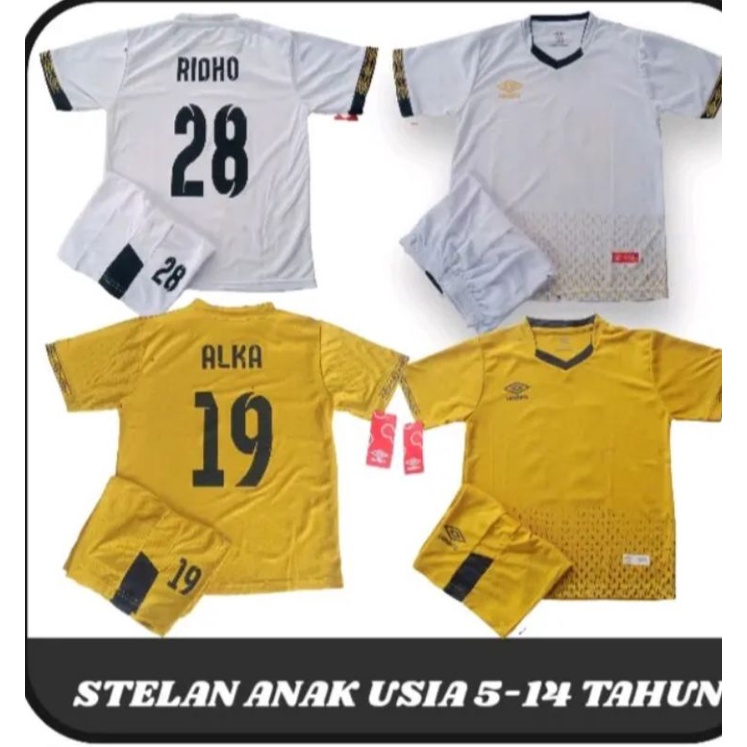 Gratis sablon nama dan nomor punggung stelan anak baju bola anak cewek cowok nyaman dan cepat kering