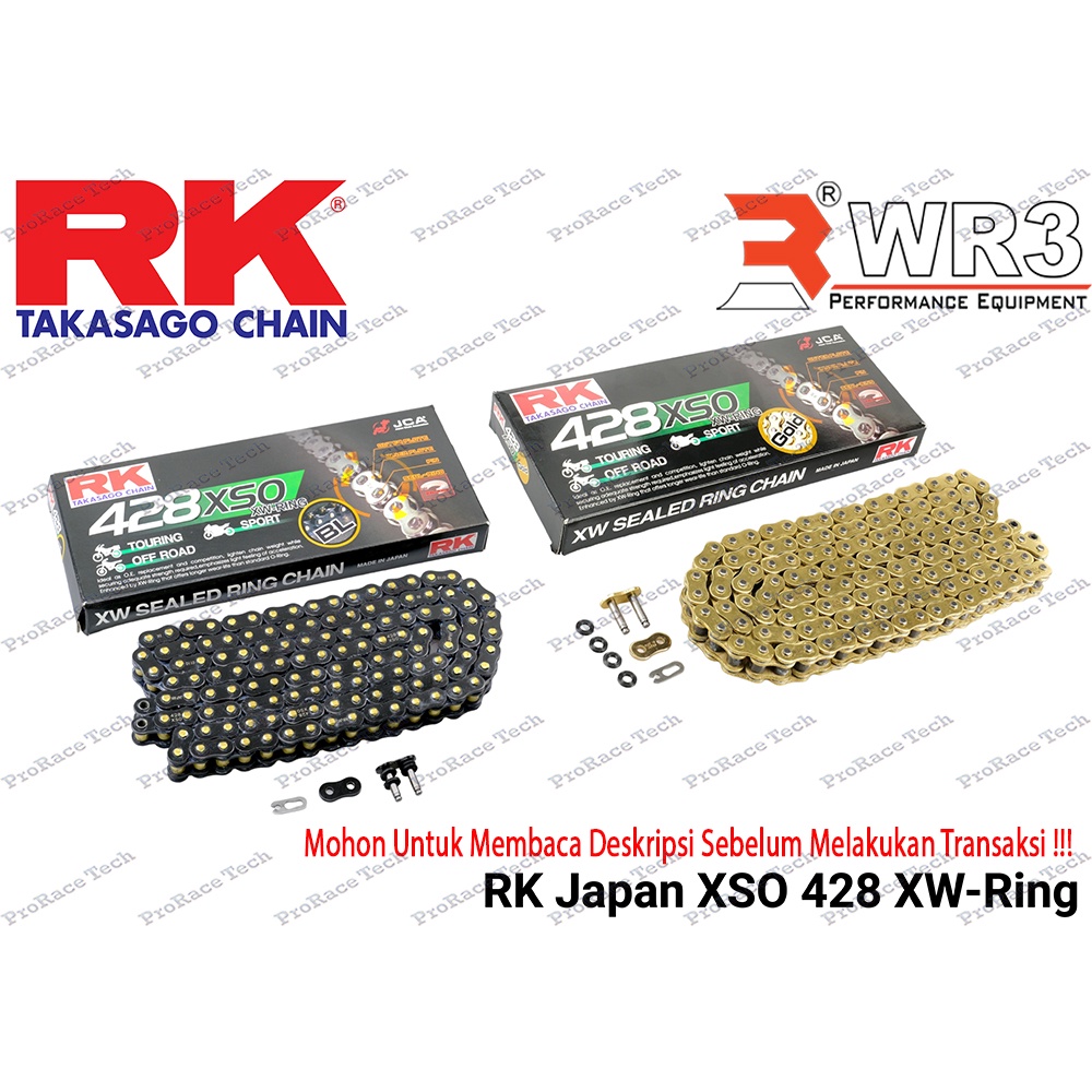 Rantai RK Japan Takasago Chain 428 XSO XW-Ring 140L Ninja 150 R R15 KLX 150 CRF 150