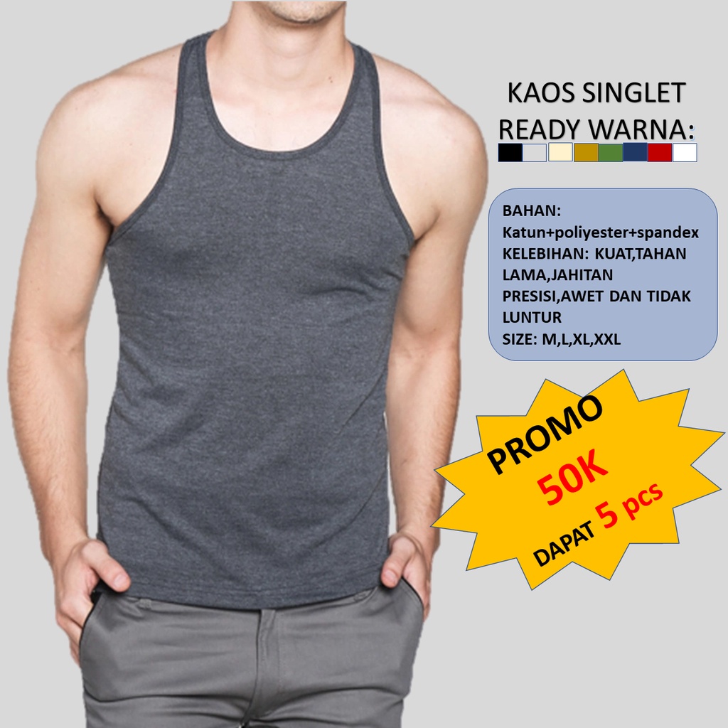 Kaos Singlet Pria Hitam | Kaos Dalam Hitam | Warna