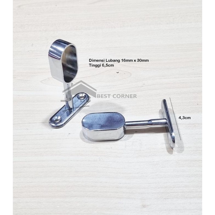 Bracket Samping PIpa Oval / bracket gayung pipa oval