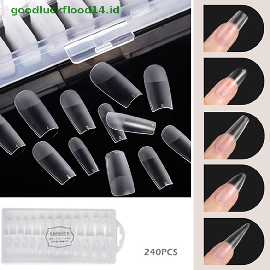 [GOOGFOUR] 240pcs Gel X Kuku Palsu Tip Press on Extension Acrylic Full Cover Fake Nail [TOP]