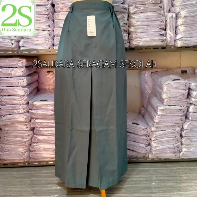 Rok Span Panjang Belah Tengah SMA Abu Seragam Sekolah