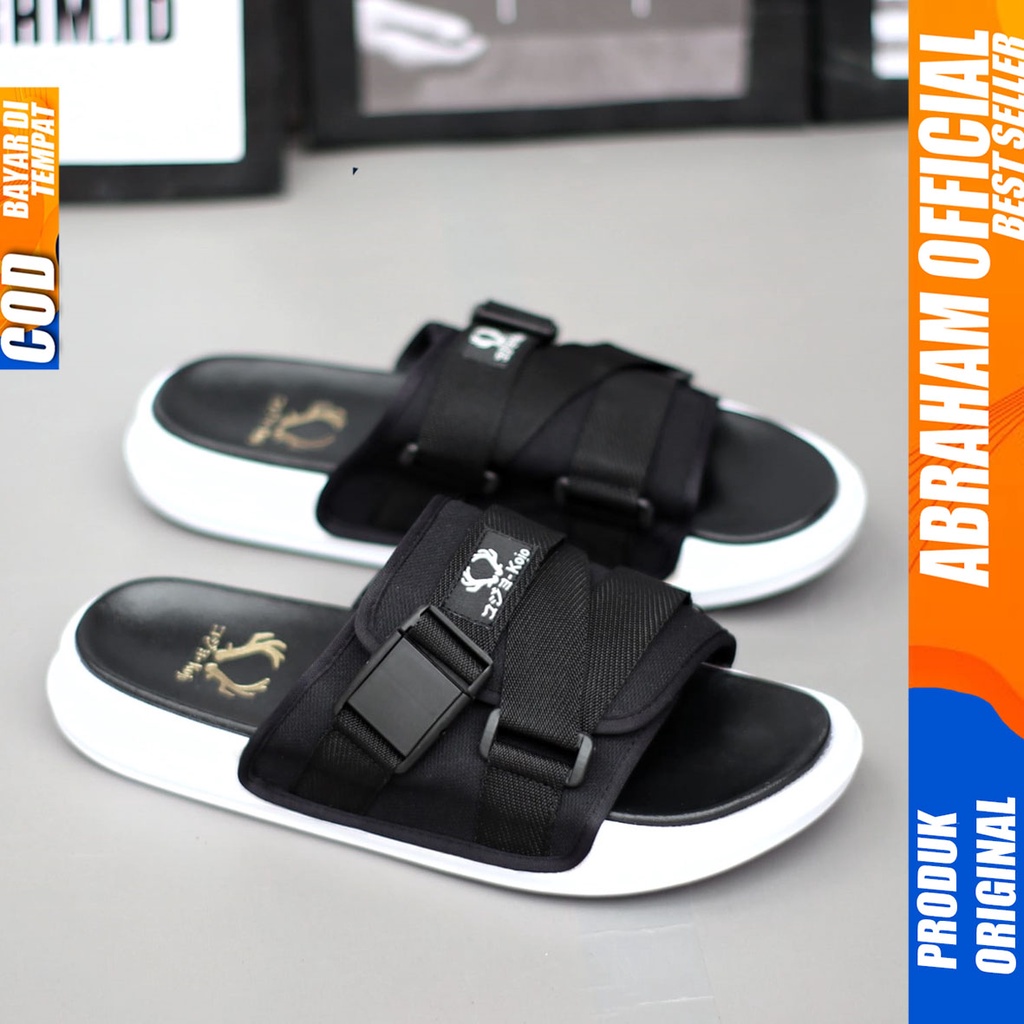 Sandal Slide Slop Pria Sandal Selop Ringan Distro Abraham