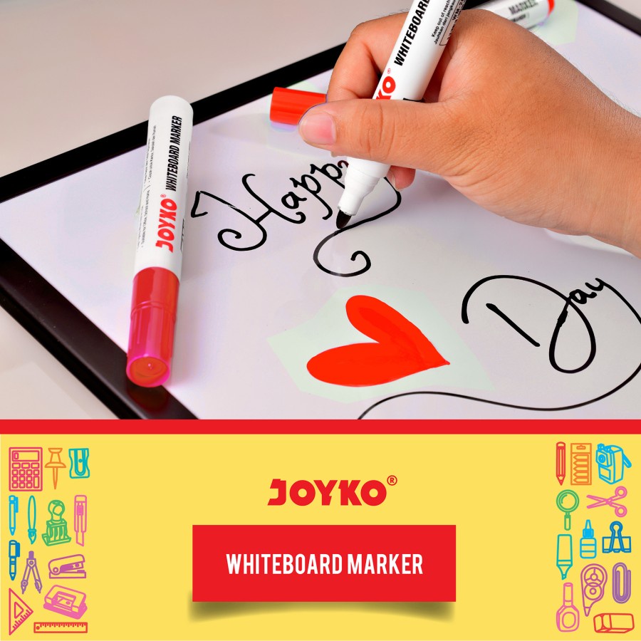 Whiteboard Marker / Spidol Papan Tulis Putih Joyko WM-30 WM30 Merah