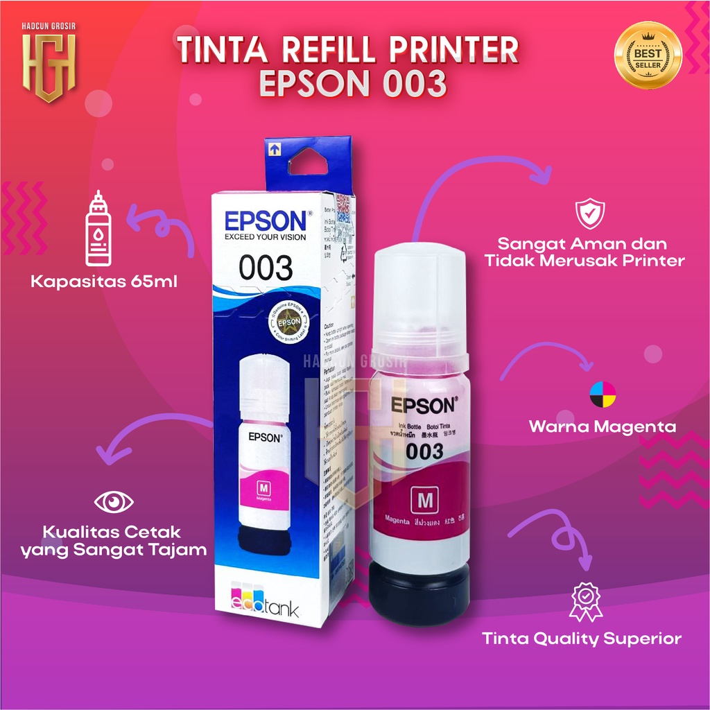 1 SET 4 PCS Tinta Epson 003 Tinta Printer L1110 L3110 L3150 L5190 L3100 L3101