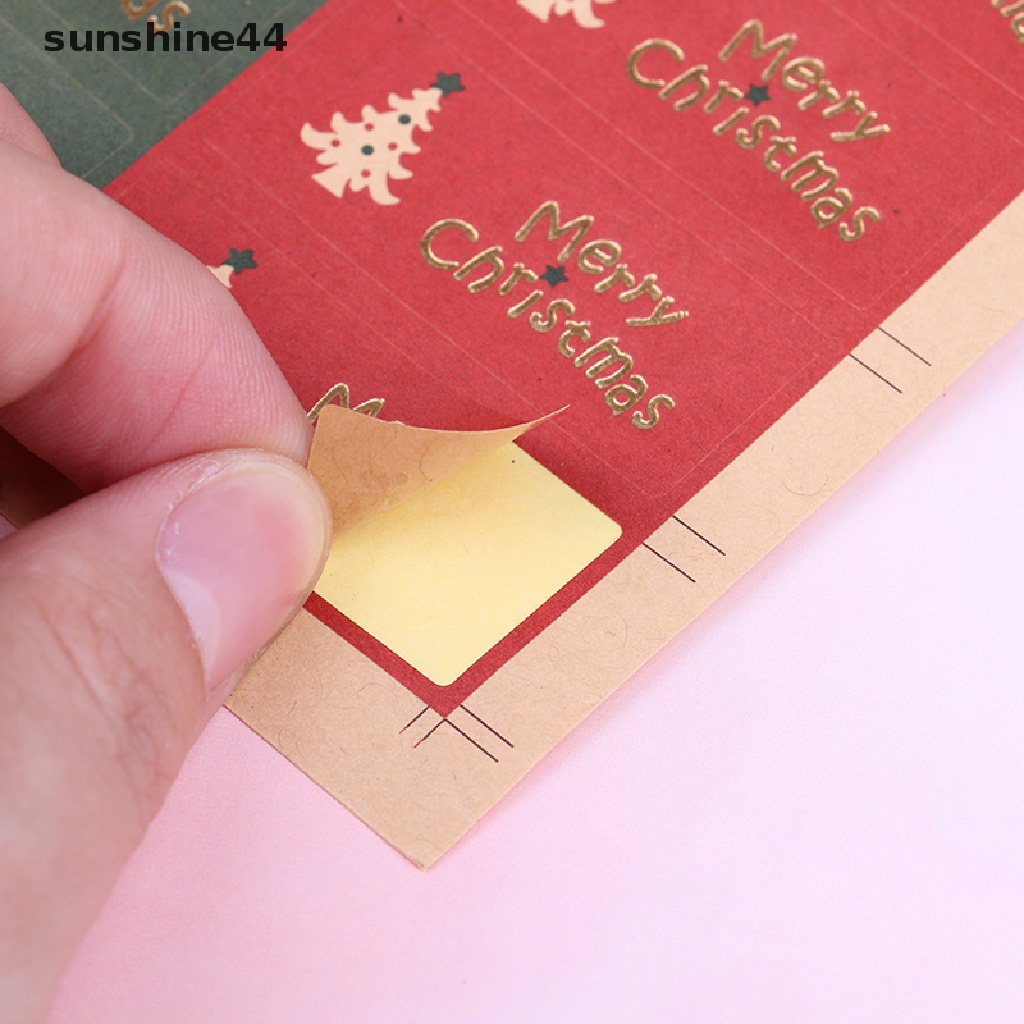 Sunshine 100Pcs Merry Christmas package Seal Sticker Stiker Label Kado Pohon Natal.