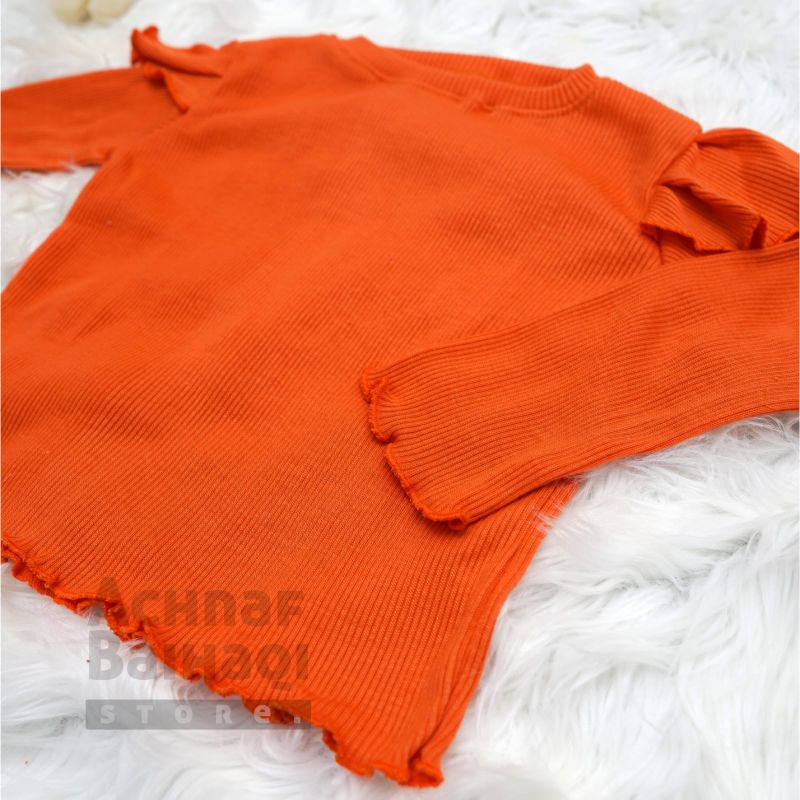 Baju Atasan Anak Perempuan Syakila Ruffle Knit Tee 1-5 Tahun