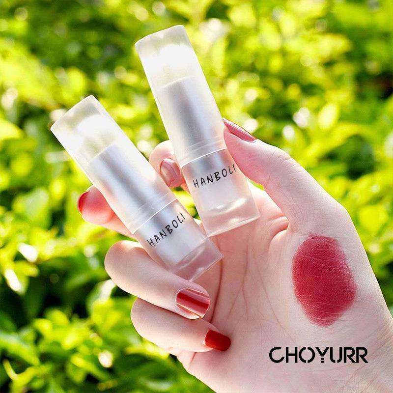 【COD】Lipstik Matte Velvet Lembut Es Batu Transparan Lipstick Bibir Natural Tahan Lama Bibir Kosmetik Portabel-CH