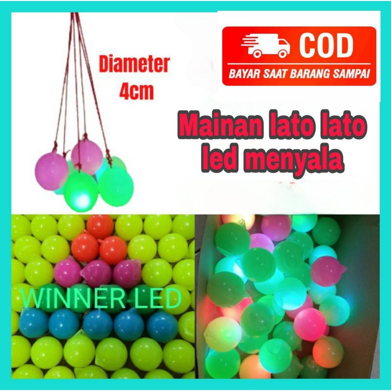 MAINAN LATO LATO LED MENYALA/MAINAN VIRAL BOLA ETEK ETEK DENGAN LAMPU LED