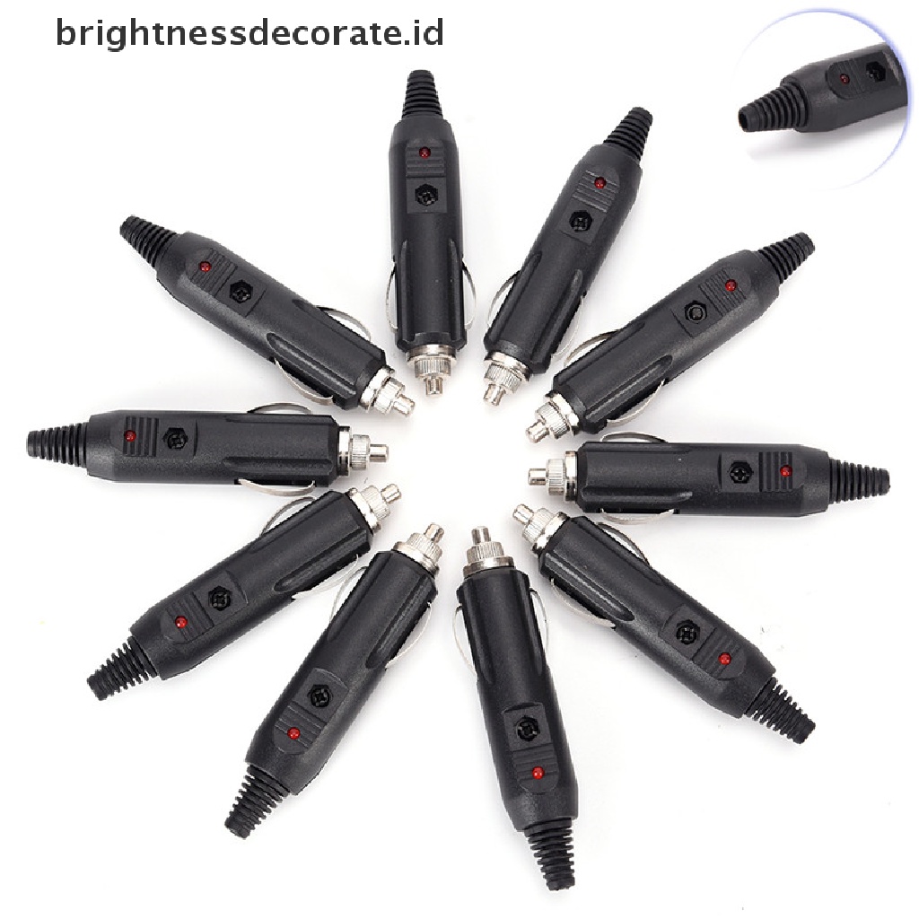 [Birth] 5pcs/set Konektor Colokan Soket Mobil 12V Male+Fuse LED Merah NEW [ID]