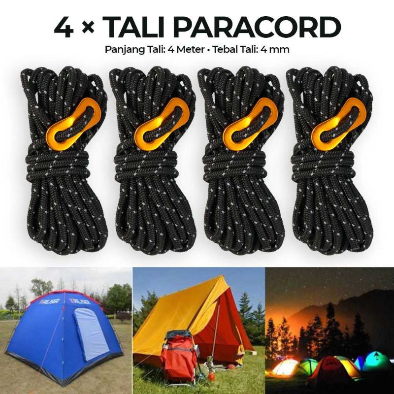 Paket Tali Stopper Guyline Pengencang Flysheet Tenda Camping