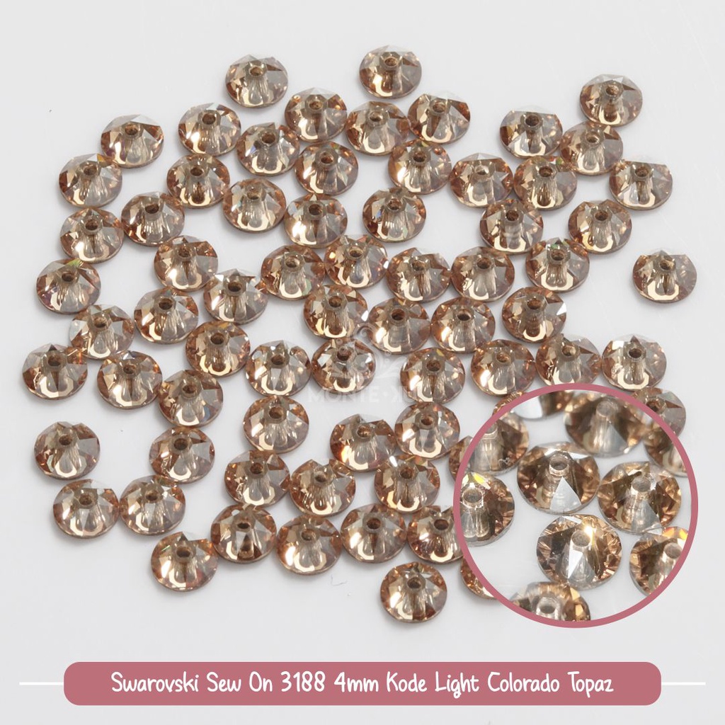 Monte Manik Payet Kristal Jahit Swarovski Sew On 3188 Crystal Beads Original Swarovski