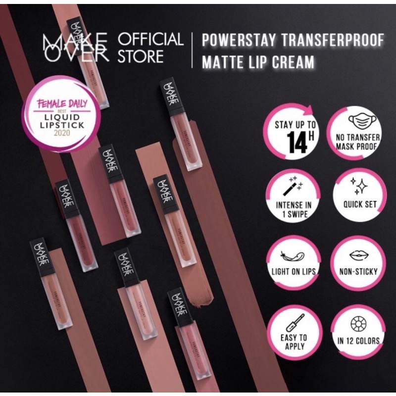 Make Over Powerstay Transferproof Matte Lip Cream - Lipstik Matte