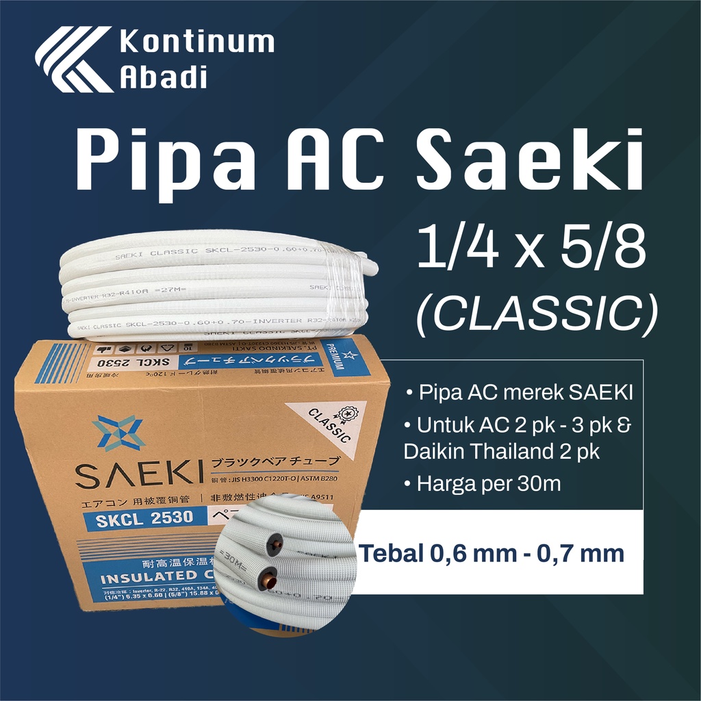 PIPA AC SAEKI CLASSIC ( 0,6 mm ) 1/4 x 5/8 AC 2 - 3 PK | 30m