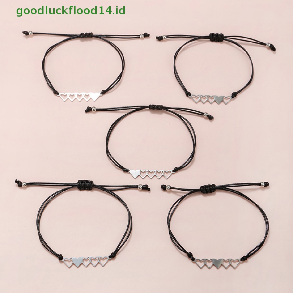 [GOOGFOUR] 3pcs Gelang Kartu Sister Hati Senada/Gelang Charm Braided Handmade Stainless Steel Bangle/Hadiah Perhiasan Persahabatan Untuk Gadis Wanita [TOP]