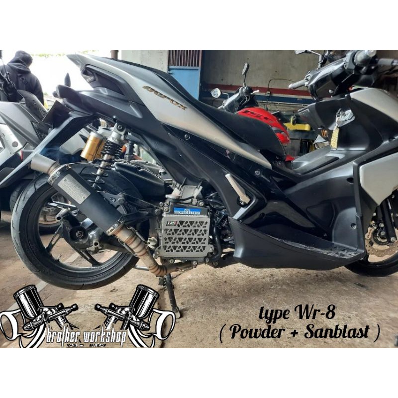 knalpot WRC type Wr-8 powder + sanblast aerox  nmax lexy
